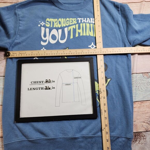 Star Wars Grogu Sweatshirt Medium Stronger Than You Think Baby Yoda Graphic - Picture 12 of 12